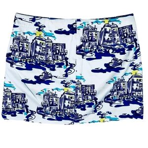 Lady Hagen Village Print Blue & White  Tennis Golf Preppy Athletic Skort SZ 12